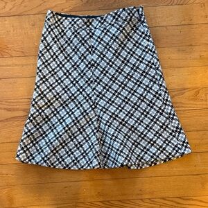 LOFT Black and White A-Line Skirt